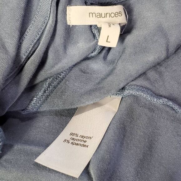 Maurices Large Blue LS Open Front Cardigan Cover Top - Picture 3 of 5